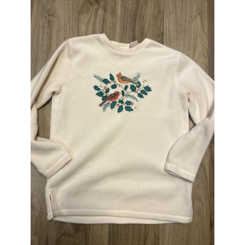 Vtg Basic Editions Sweatshirt/Fleece‎ Womens med Cardinal Bird 90s